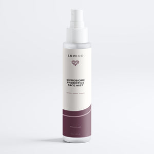 Microbiome Prebiotics Face Mist back label