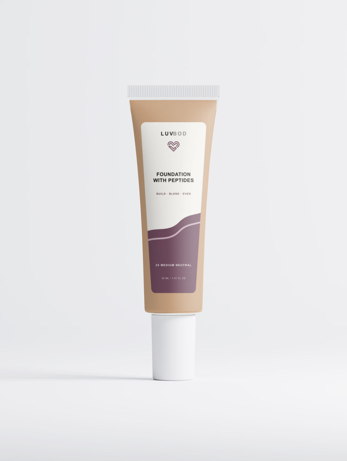 Foundation with Peptides, 20 Medium Neutral, front packaging view