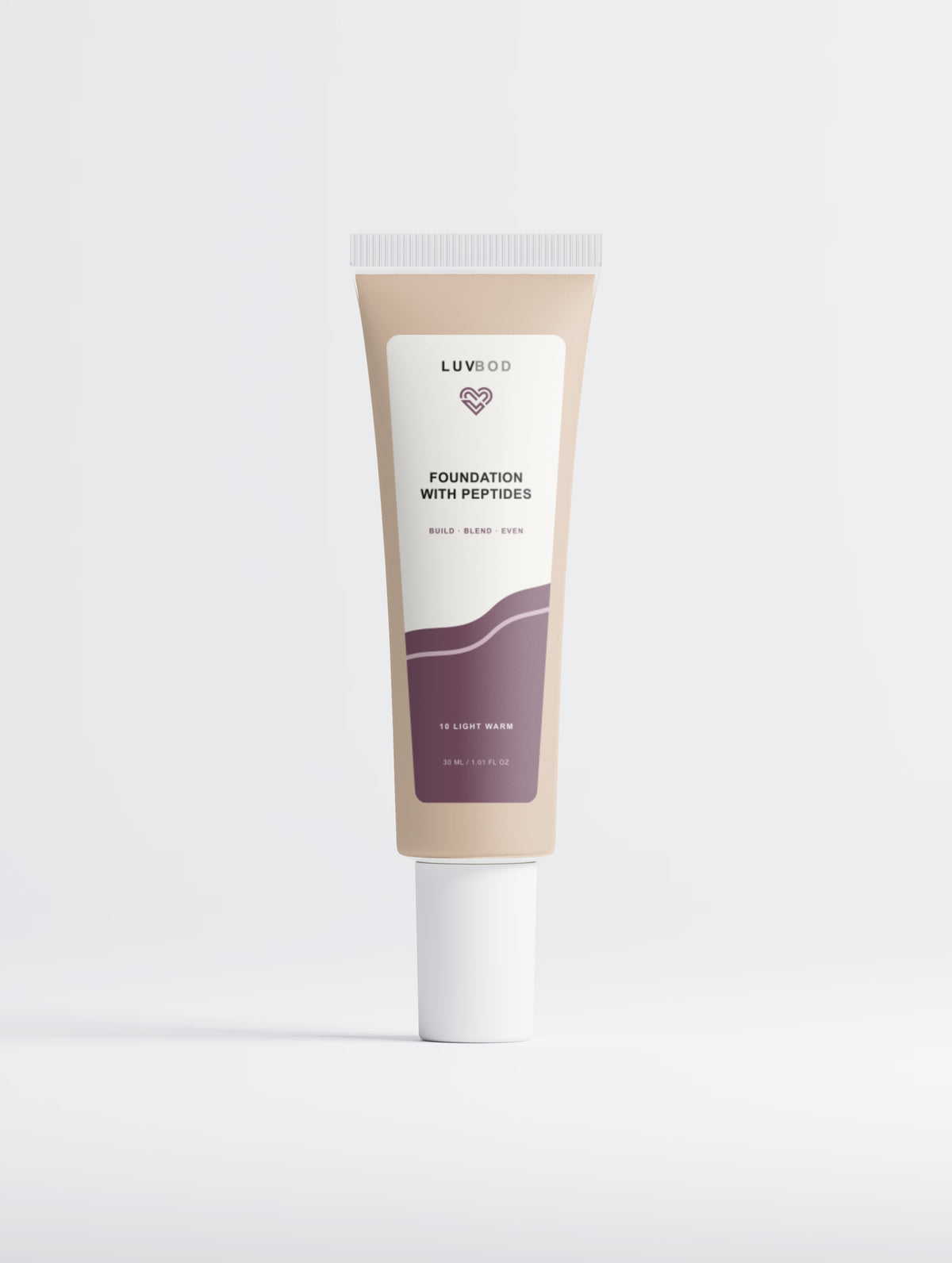 Foundation with Peptides, 10 Light Warm, front packaging view