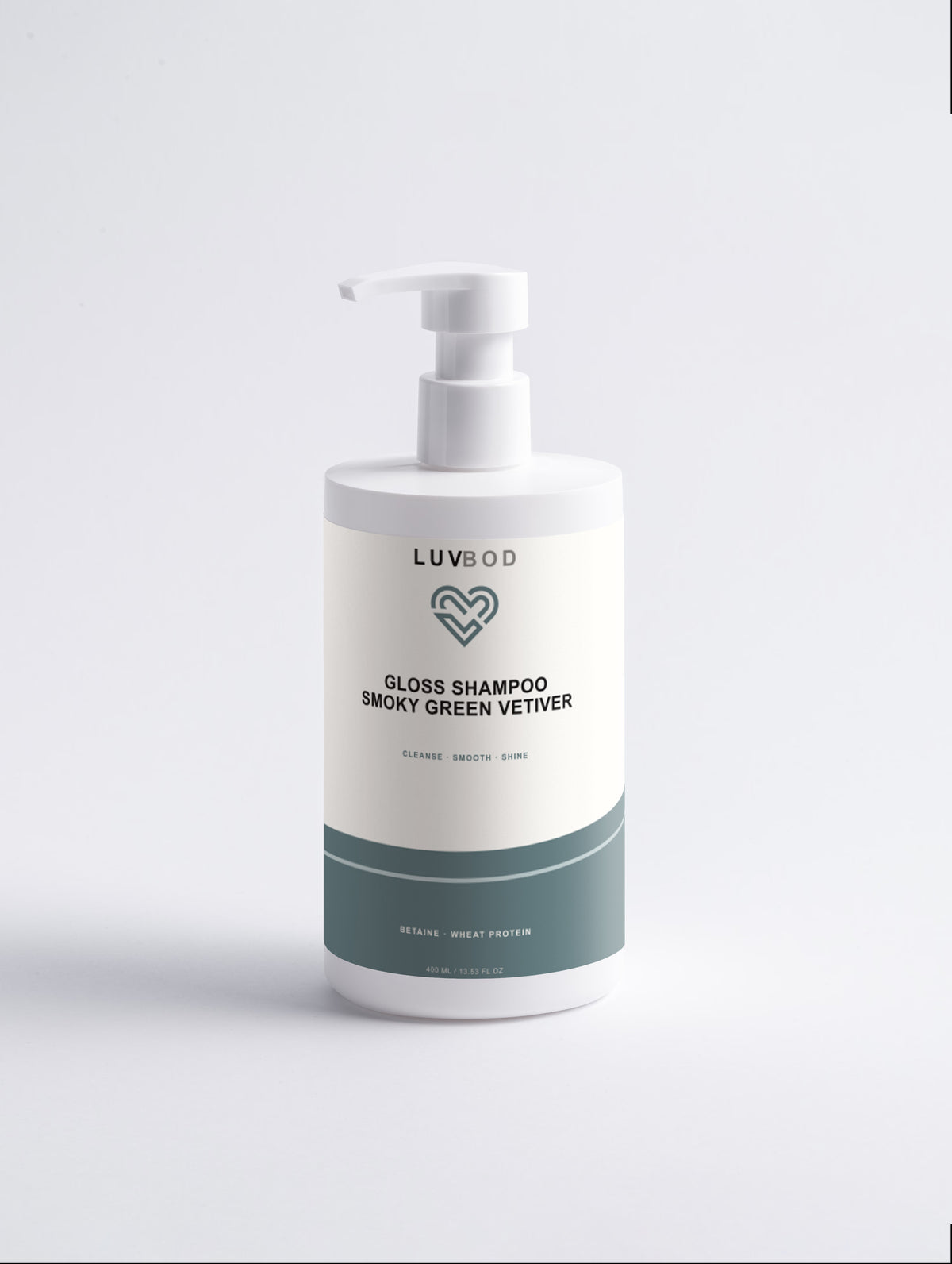 Gloss Shampoo, Smoky Green Vetiver, front packaging view