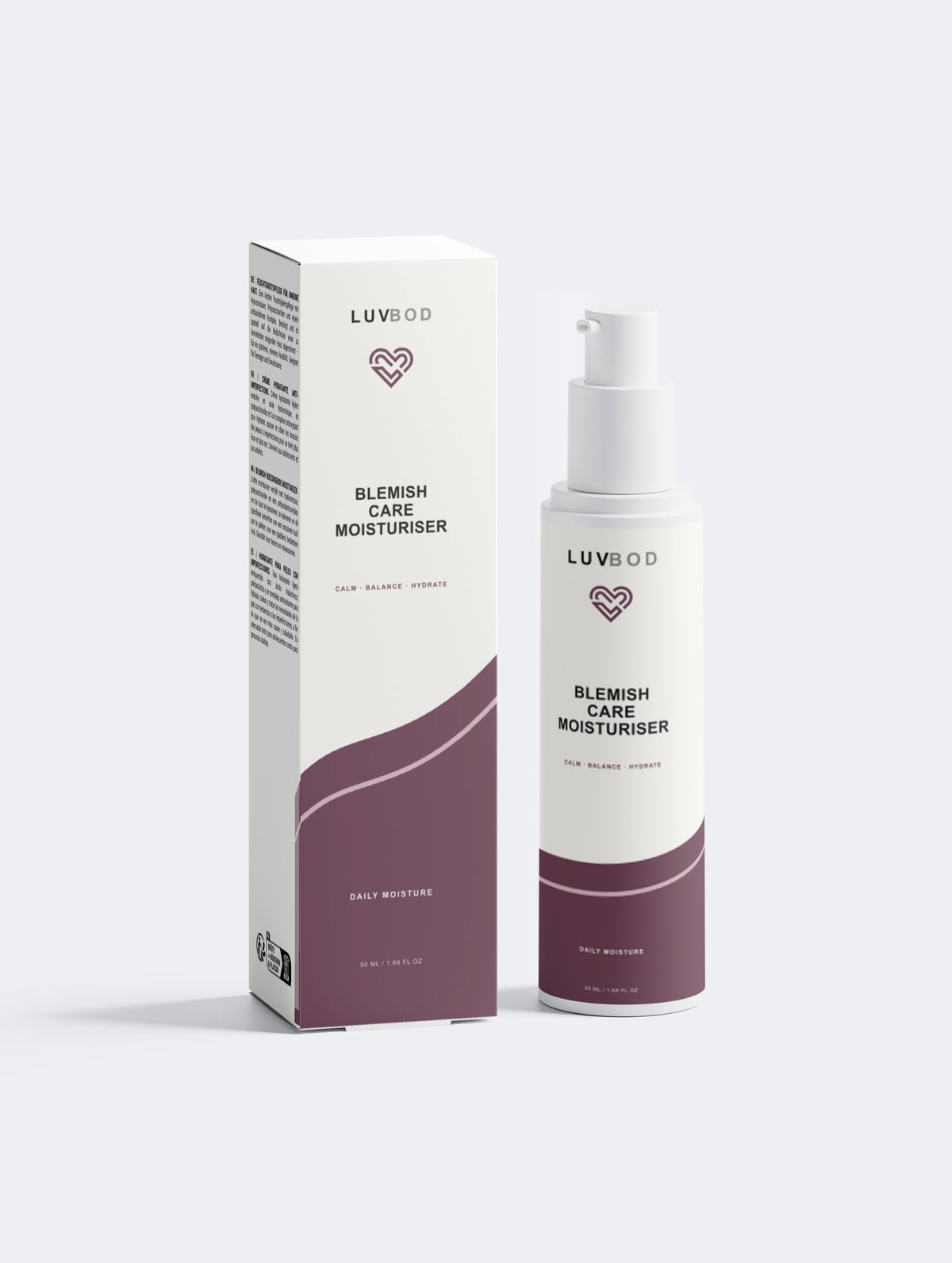 Blemish Care Moisturiser in corrected LUVBOD Horizon design