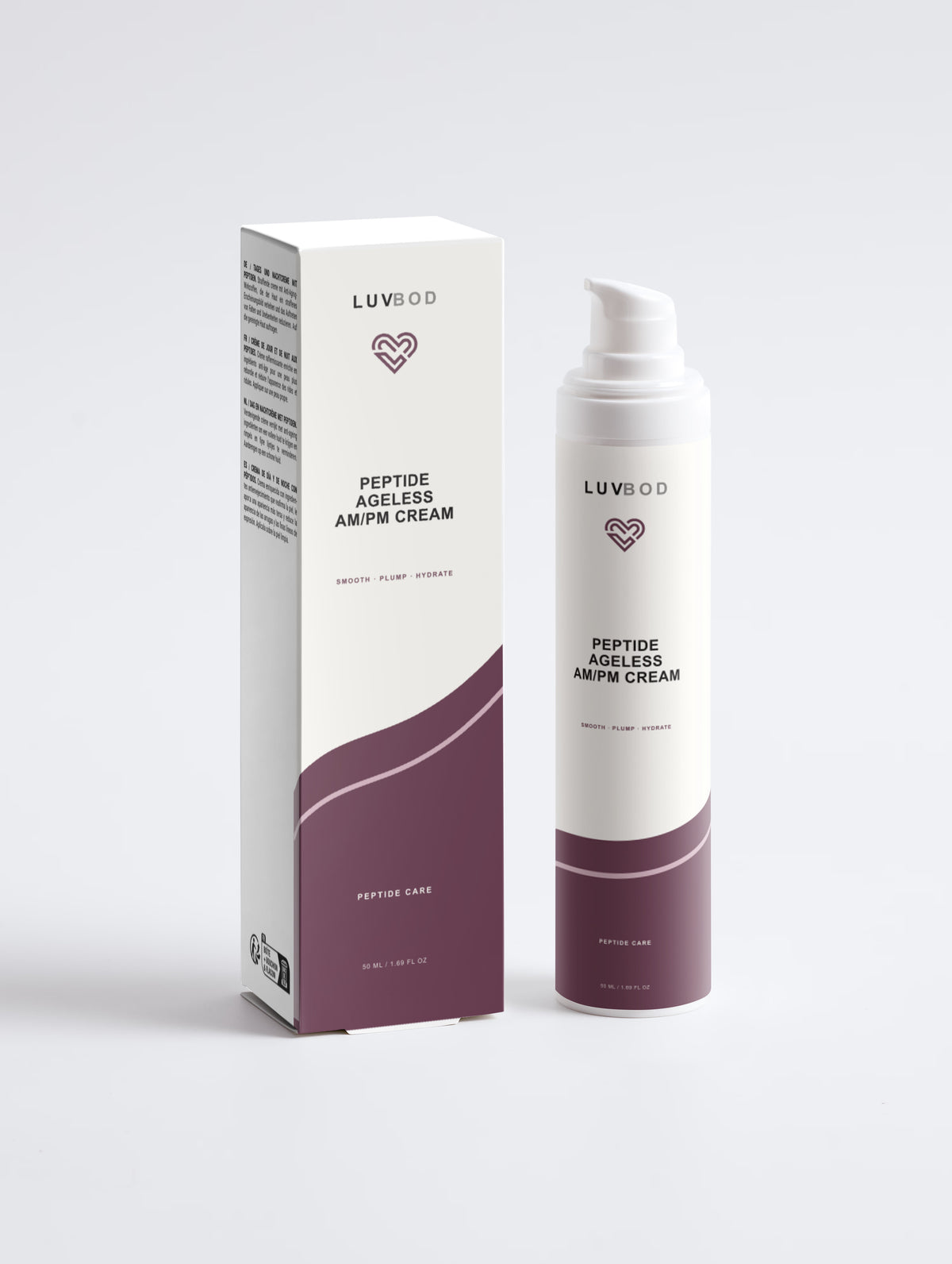 Peptide Ageless AM/PM Cream in corrected LUVBOD Horizon design